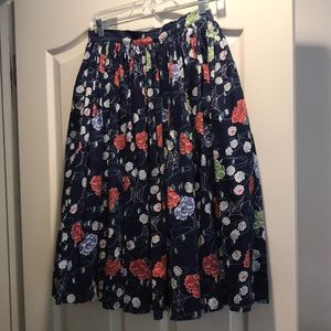 Pinup Girl Jenny Skirt Blue Spiderweb Print EUC
